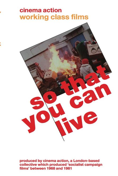 So That You Can Live 1981 official movie poster