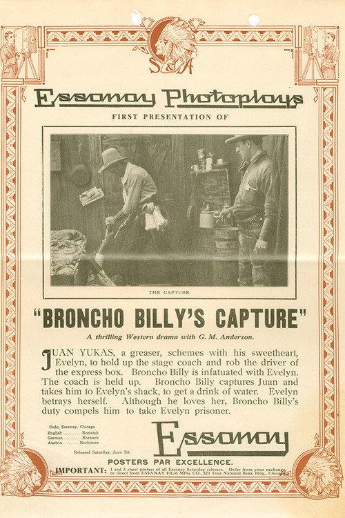 Broncho Billy's Capture 1913 official movie poster