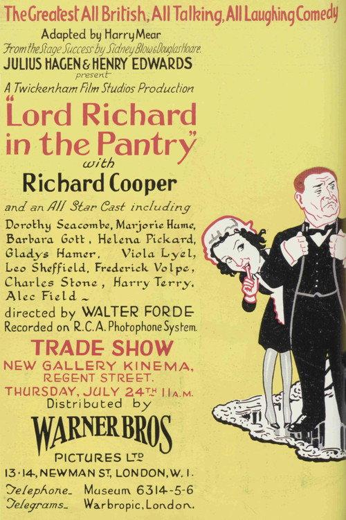 Lord Richard in the Pantry 1930 official movie poster