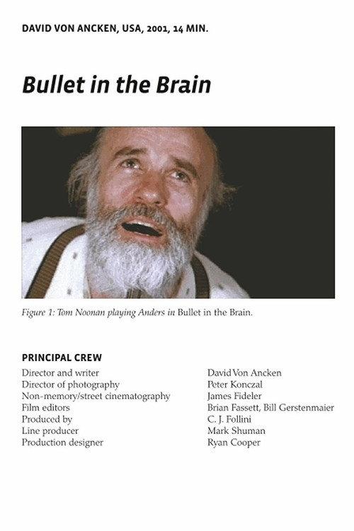 Bullet in the Brain 2001 official movie poster