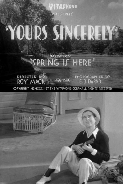 Yours Sincerely 1933 official movie poster