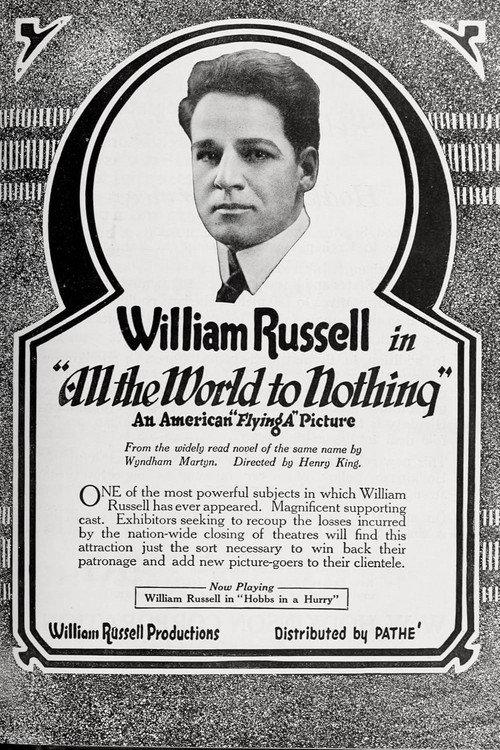 All the World to Nothing 1918 official movie poster