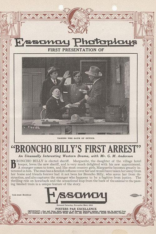 Broncho Billy's First Arrest 1913 official movie poster