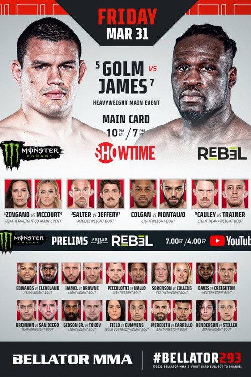 Bellator 293: Golm vs. James 2023 official movie poster