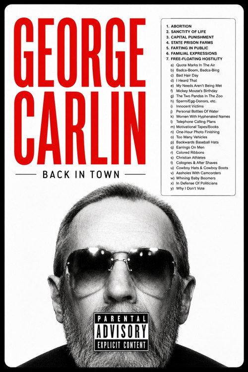 George Carlin: Back in Town 1996 official movie poster