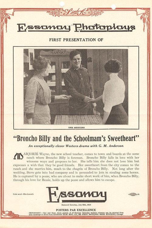Broncho Billy and the Schoolmam's Sweetheart 1913 official movie poster