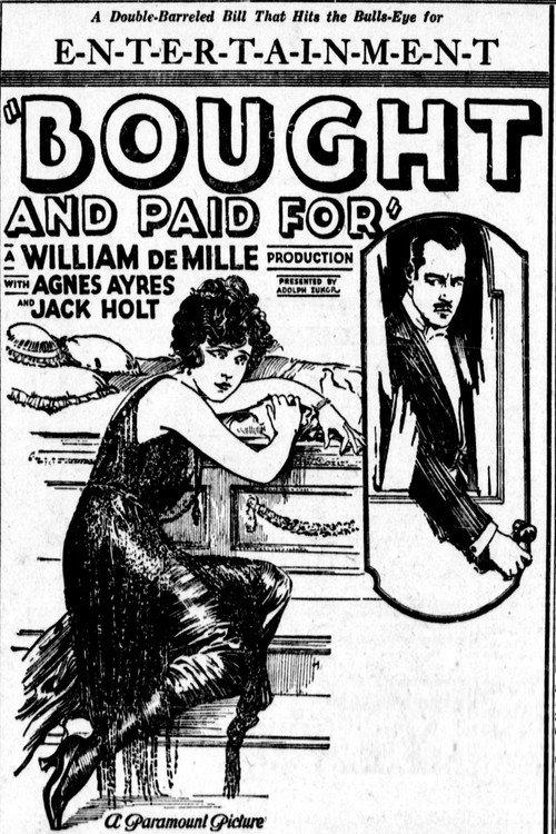 Bought and Paid For 1922 official movie poster