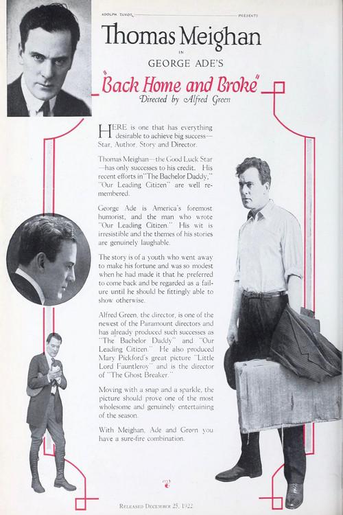 Back Home and Broke 1922 official movie poster