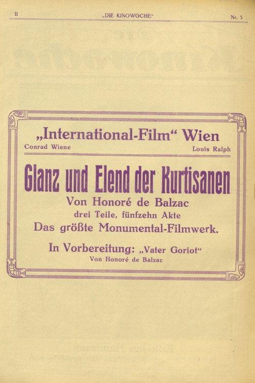 Glanz und Elend der Kurtisanen 1920 official movie poster