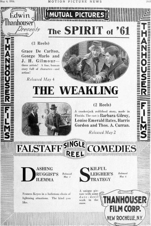 The Weakling 1916 official movie poster