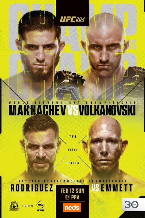 UFC 284: Makhachev vs. Volkanovski 2023 official movie poster