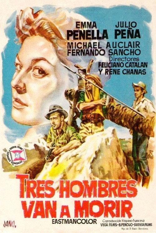 Tres hombres van a morir 1955 official movie poster