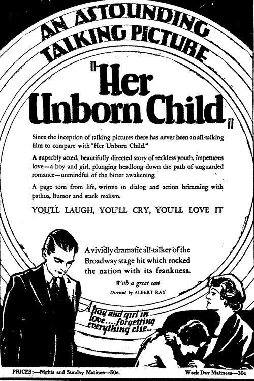 Her Unborn Child 1930 official movie poster