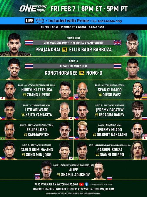ONE Fight Night 28: Prajanchai vs. Barboza 2025 official movie poster