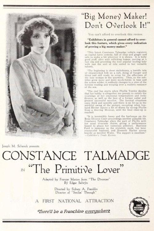 The Primitive Lover 1922 official movie poster