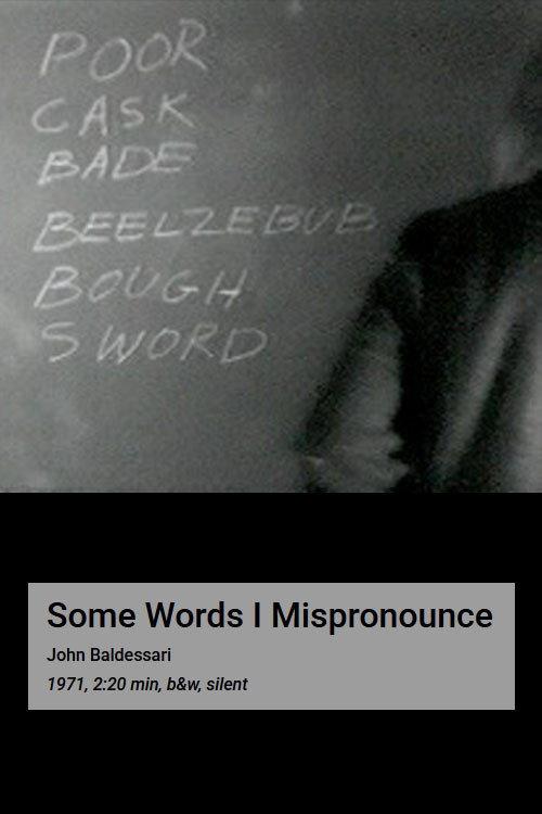 Some Words I Mispronounce 1971 official movie poster