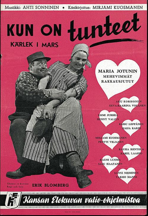 Kun on tunteet 1954 official movie poster