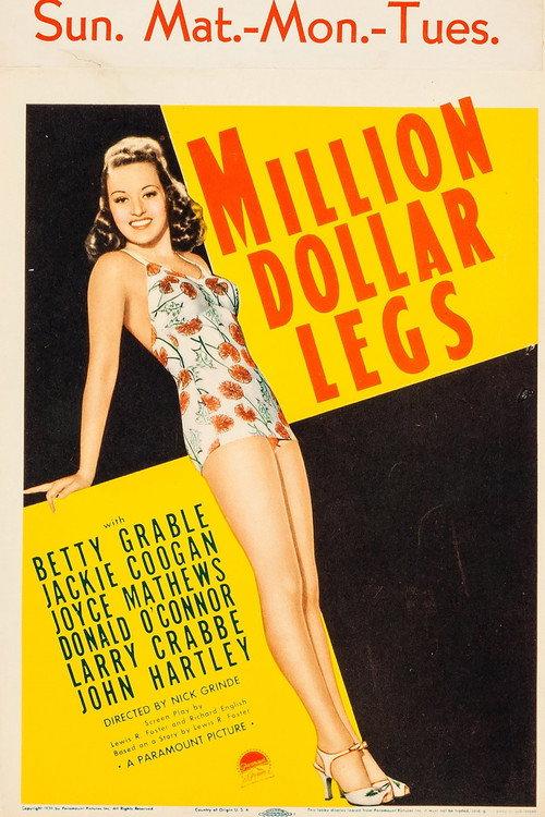 Million Dollar Legs 1939 official movie poster