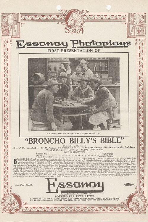 Broncho Billy's Bible 1912 official movie poster