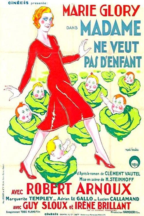 Madame ne veut pas d'enfant 1933 official movie poster