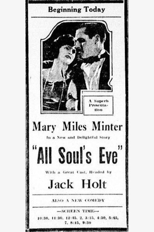 All Souls' Eve 1921 official movie poster