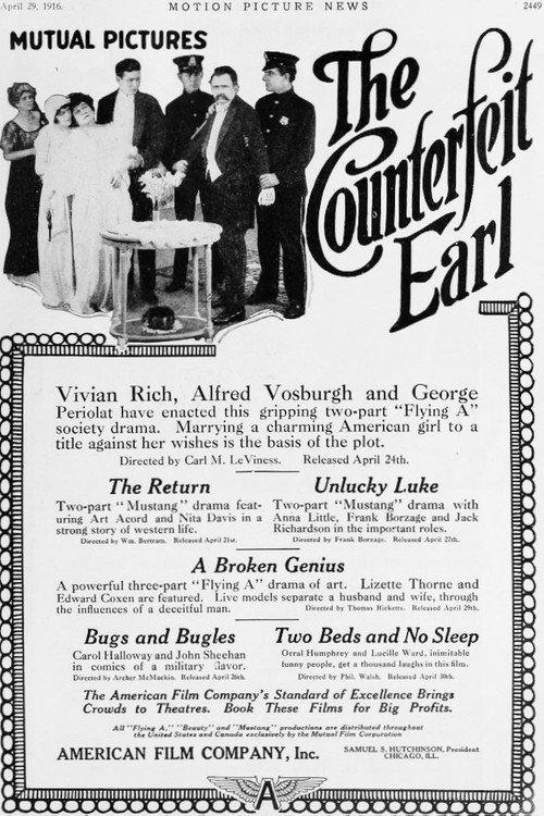 The Counterfeit Earl 1916 official movie poster