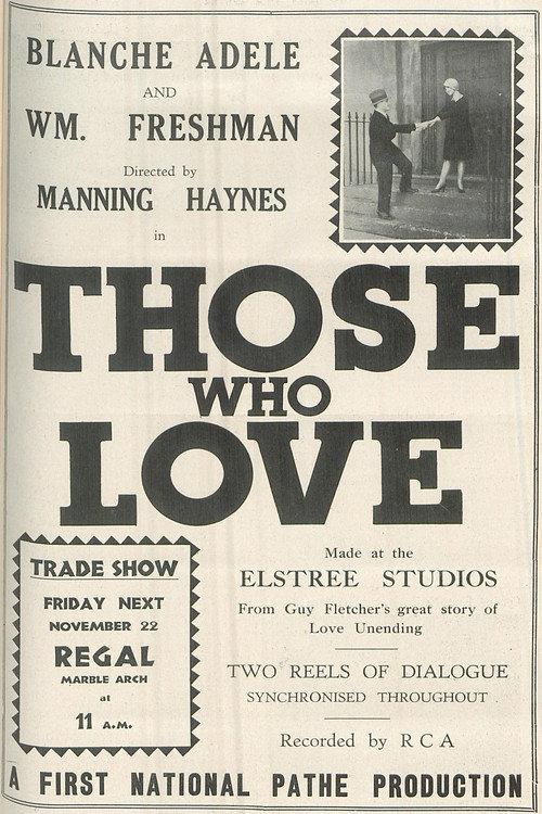 Those Who Love 1929 official movie poster