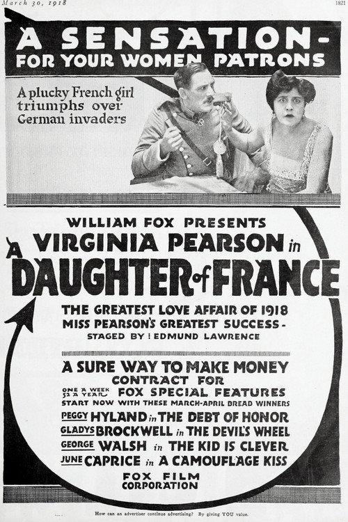 A Daughter of France 1918 official movie poster