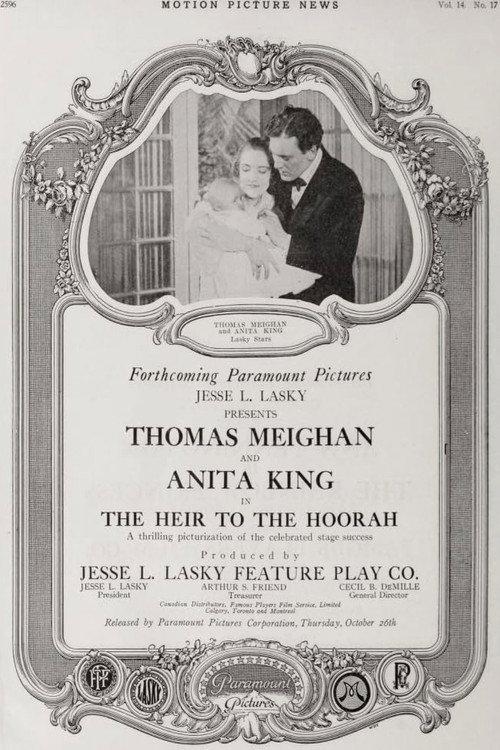 The Heir to the Hoorah 1916 official movie poster