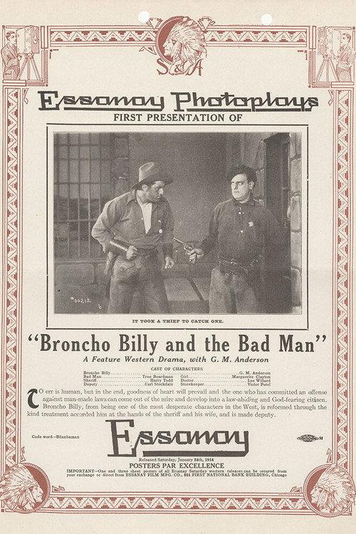 Broncho Billy and the Bad Man 1914 official movie poster
