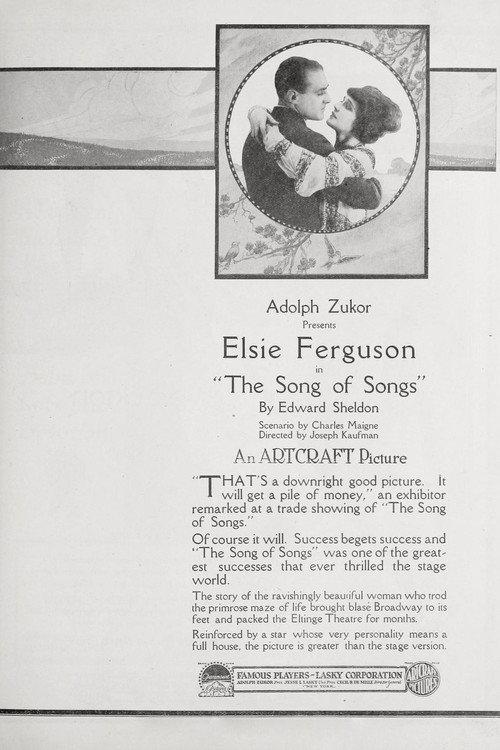 The Song of Songs 1918 official movie poster