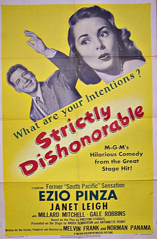 Strictly Dishonorable 1951 official movie poster