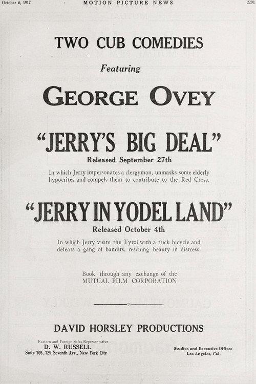 Jerry's Big Deal 1917 official movie poster