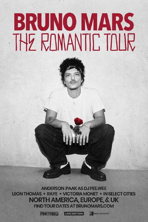 Bruno Mars: The romantic tour live 2026 official movie poster