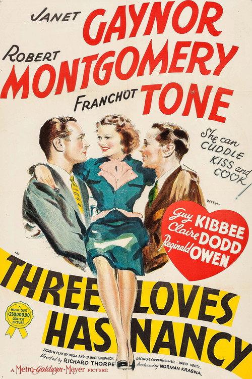 Three Loves Has Nancy 1938 official movie poster
