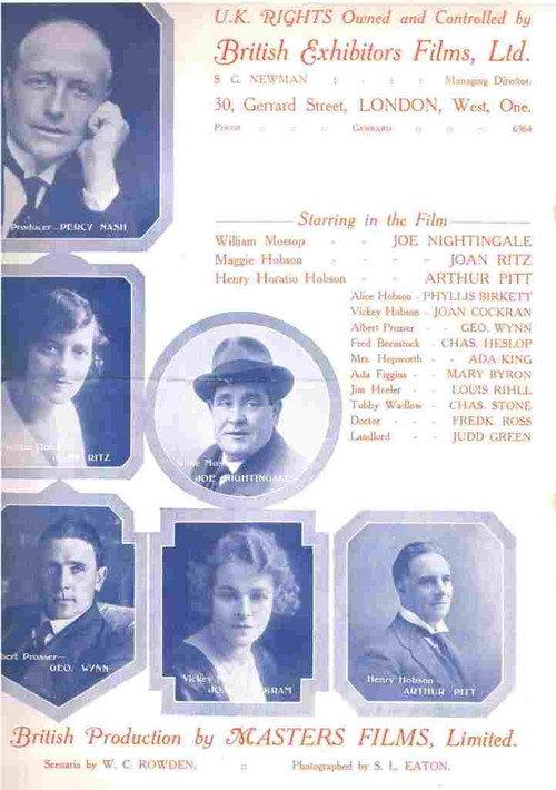 Hobson's Choice 1920 official movie poster