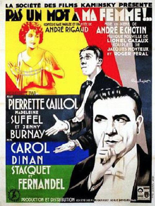 Pas un mot à ma femme 1931 official movie poster