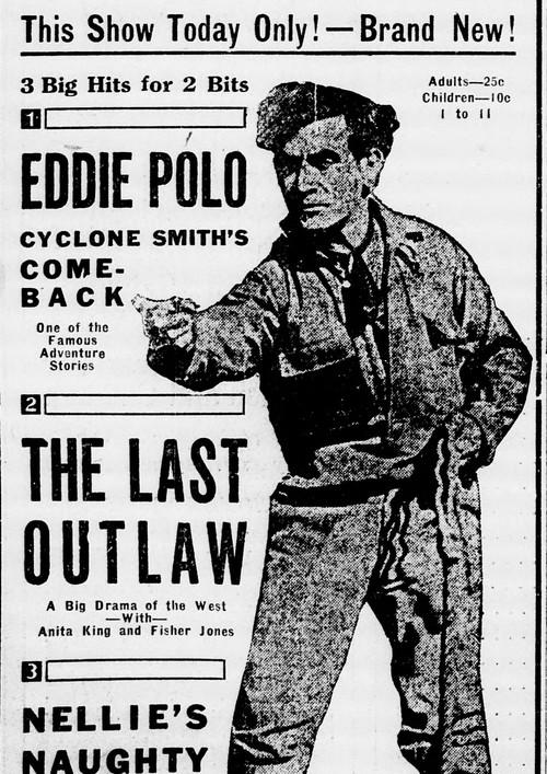 The Last Outlaw 1919 official movie poster