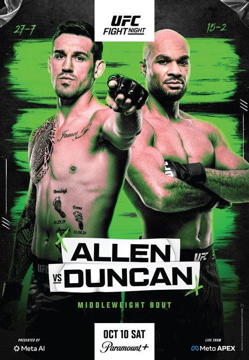 UFC Fight Night 290: Allen vs. Duncan 2026 official movie poster