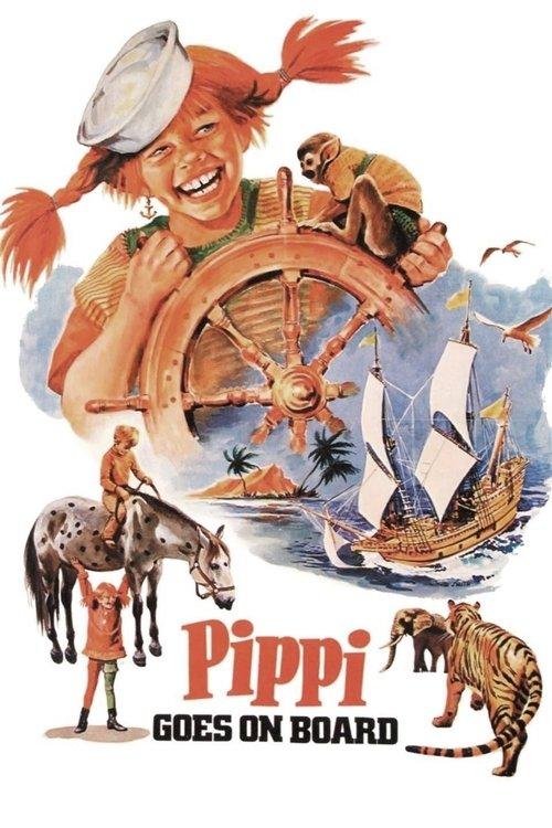 Pippi Goes on Board 1969 official movie poster