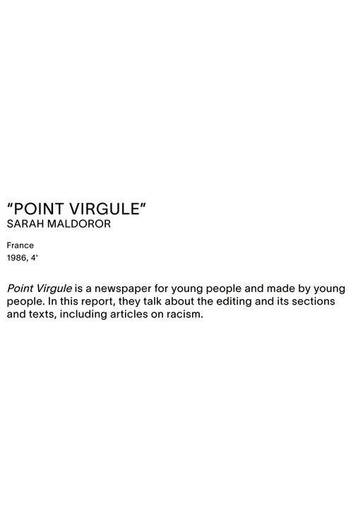 Point Virgule, Youth Journal 1986 official movie poster