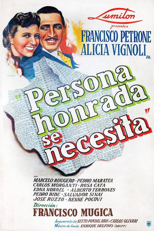 Persona honrada se necesita 1941 official movie poster
