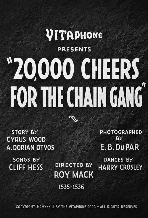 20,000 Cheers for the Chain Gang 1933 official movie poster