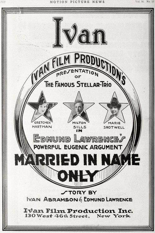 Married in Name Only 1917 official movie poster