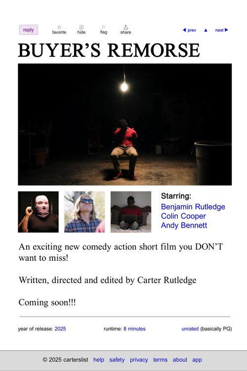 Buyer's Remorse 2025 official movie poster