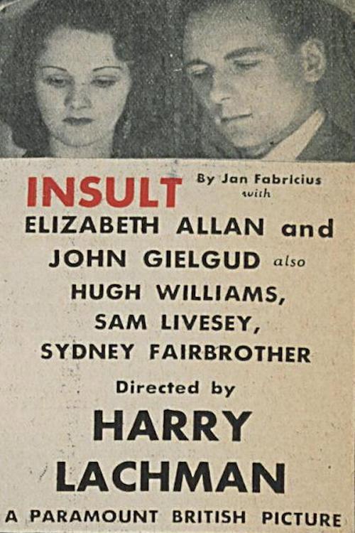 Insult 1932 official movie poster