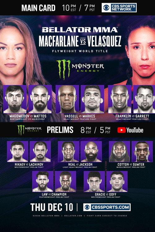 Bellator 254: Macfarlane vs. Velasquez 2020 official movie poster