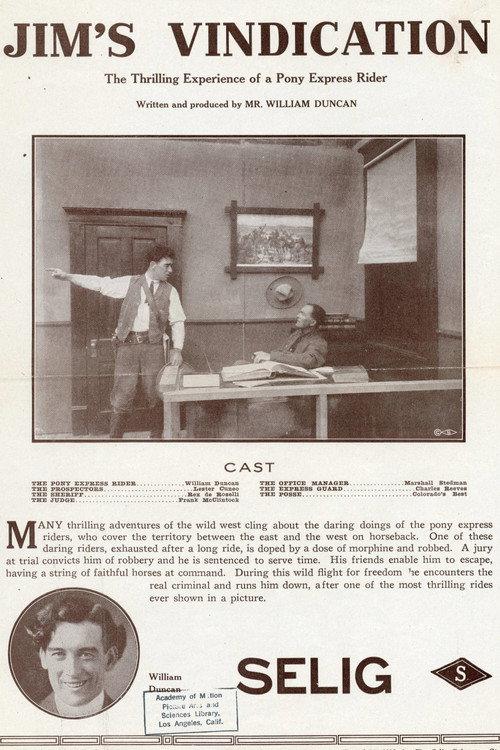 Jim's Vindication 1912 official movie poster