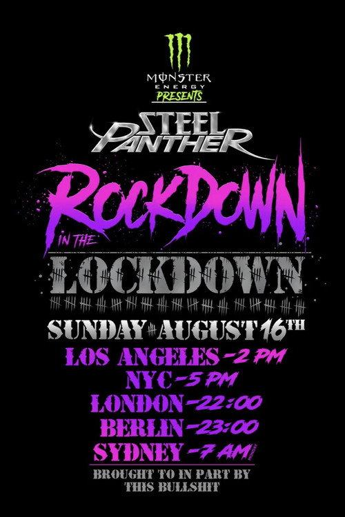 Steel Panther - Rockdown In The Lockdown 2020 official movie poster