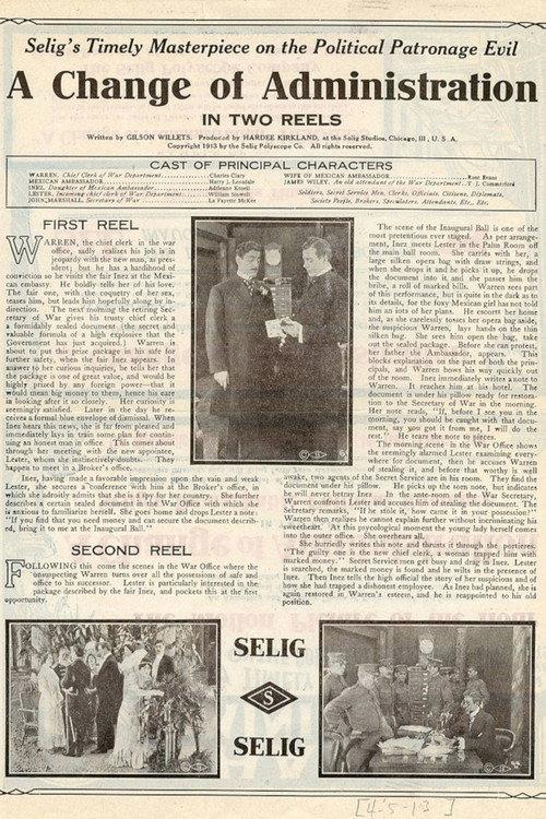 A Change of Administration 1913 official movie poster